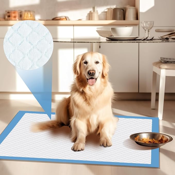 100 Packs 22"x22" Disposable Puppy Pads, Dog Training Pads, Super Absorbency Disposable Underpads with Leak-Proof and Odor Control, Disposable Training Pads for Puppies, Dogs, Cats, Rabbits