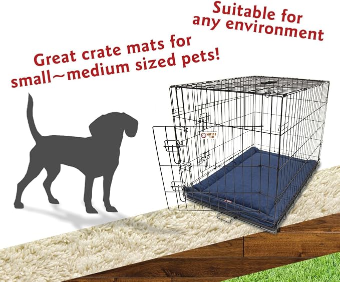 Majestic Pet Orthopedic Memory Foam Dog Crate Mat - Plush Pet Bed Pad for Crates & Kennels | USA Crafted | 30"x21" Villa Navy