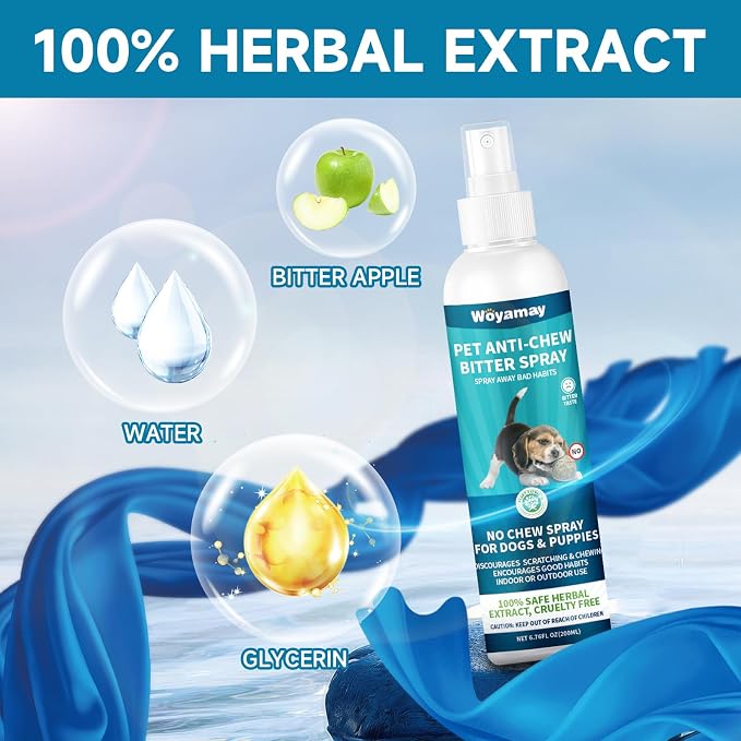 Woyamay Dog No Chew Spray & Probiotic Chews Bundle – Digestive Health + Behavioral Support for Dogs – Prevent Chewing, Licking & Biting While Supporting Gut Health, Immunity & Daily Comfort