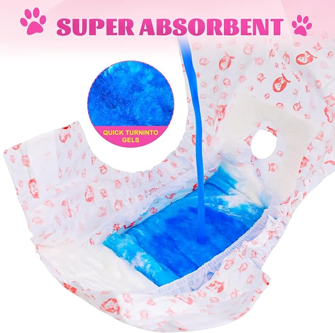 XPCARE 40 Count Disposable Female Dog Diapers, Super Absorbent, Leak Proof, Dog Diapers,Dog Period Diaper Female, for Incontinence, Estrus Female Dogs (Large)