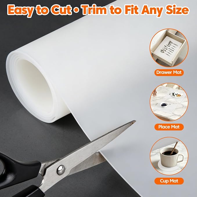 Silicone Mats for Kitchen Counter, 120″ x 16″ Extra Long Countertop Mat, Kitchen Island Protector, Heat Resistant Countertop Protector for Air Fryer, Coffee Maker & Food Prep, Translucent