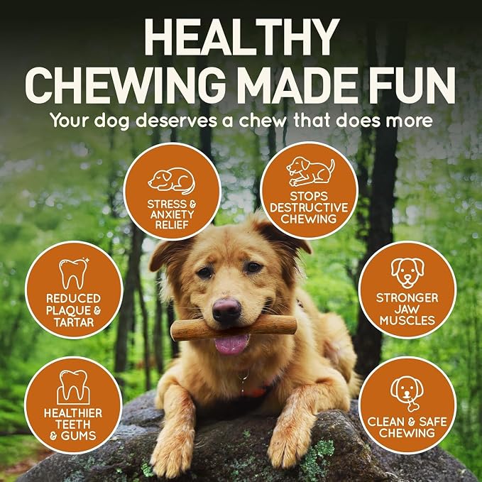 Wildfang® Coffee Wood Dog Chew, Large - Tough Chew Toys for Aggressive Chewers, Dog Teething Toys for Puppies, Training for Chewing Muscles, Coffee Tree Sticks for Large Dogs (55-99 lbs)