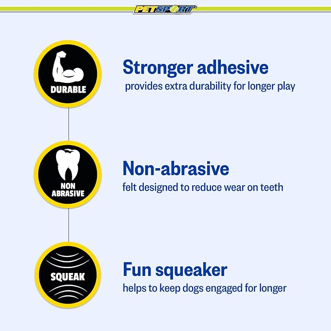 PetSport Giant Squeaker Tuff Ball - Giant Tennis Balls for Large Dogs, Great for Boredom & Aggressive Chewers, Dog Toy, Non-Toxic, Won't Wear Down Teeth - 4"(3 Pack)