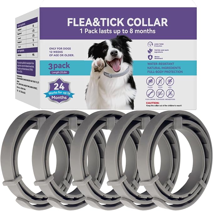 Wiiks&Wooks 3 Pack Adjustable Pet Collar, Comfort Wear Durable Dog Collar for Small Medium Large Breeds