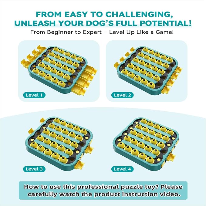 KADTC XL, 4 Levels in 1, Dog Puzzle Toy, Mental Stimulation & Enrichment | Adjustable challenge grows from beginner to expert, extends playtime, fights boredom, burns energy, and rewards every step.