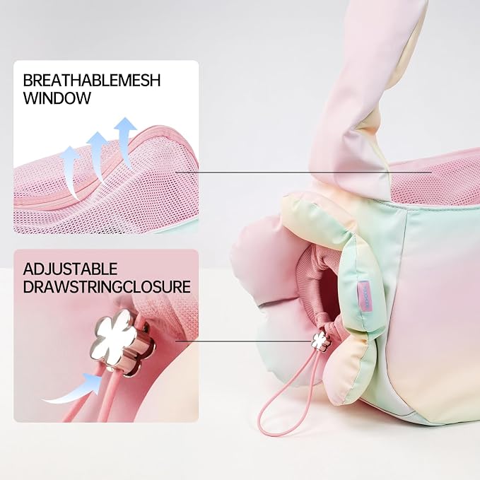 TOUCHDOG Pet Carrier Purse for Small Dogs & Cats - Lightweight Travel Handbag, Breathable Tote with Padded Interior (Pink)