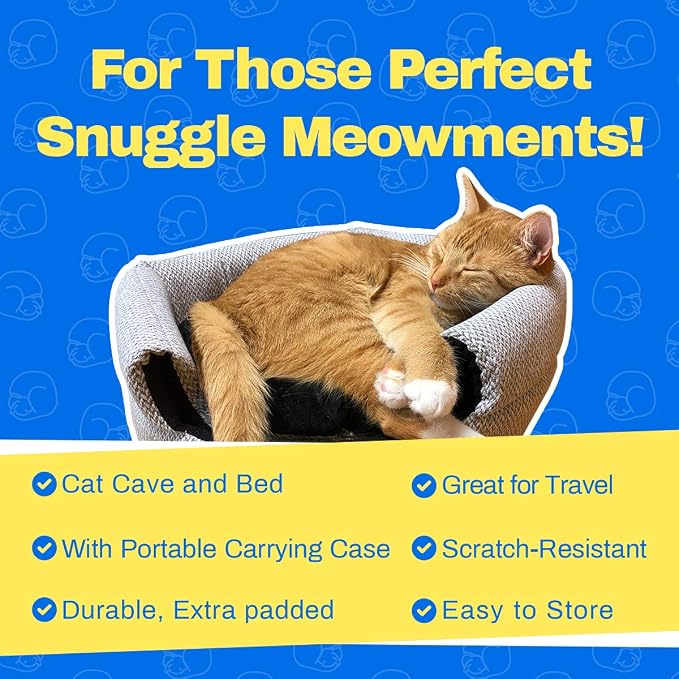 Fat Cat Backpack Carrier & Meowbile Cat House Set - Airline Approved Cat Carrier with Space Capsule Window & Cozy, Collapsible Hideaway Cat Bed for Travel and Home Use