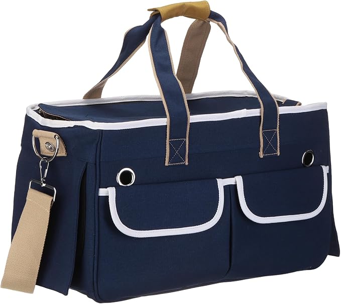 Cat Carrier for Pet, Rollable Cover, Breathable Dog Carrier Cat Carrying Case Pet Travel Bag Up to 16.5 lbs (Dark Blue), Intended for Hiking/Camping/Traveling
