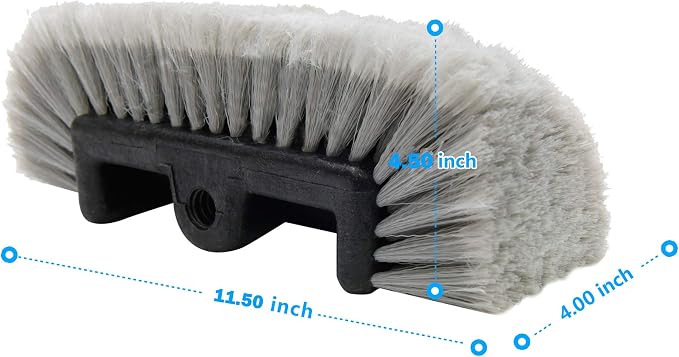 CARCAREZ 12" Car Wash Brush with Soft Bristle for Auto RV Truck Boat Camper Exterior Washing Cleaning, Grey