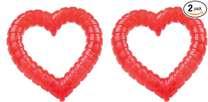 SmartPetLove Snuggle Puppy Teething Toys - Naturally Soothe and Provide Relief with Ice (Heart Shaped) (Pack of 2)