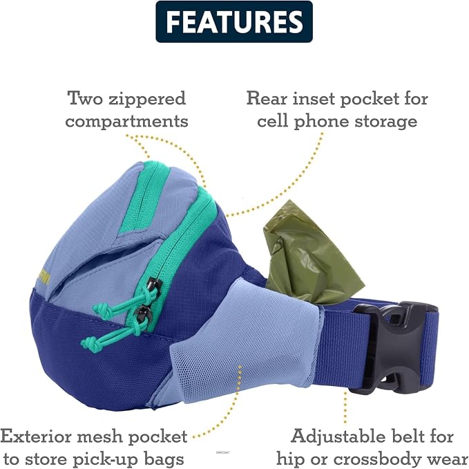 Ruffwear, Home Trail Hip Pack, Dog Walking Fanny Pack Crossbody with Adjustable Belt, Treat Pouch, Poop Bag Holder, Phone Pocket, Hands-Free for Training, Hiking, Running, Travel, Brown Bear