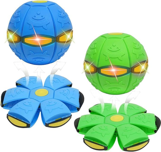2pc 2-in-1 Dual Form Freely Switchable Magic Bouncing Ball Toy with Six Light Suitable for Indoor & Outdoor