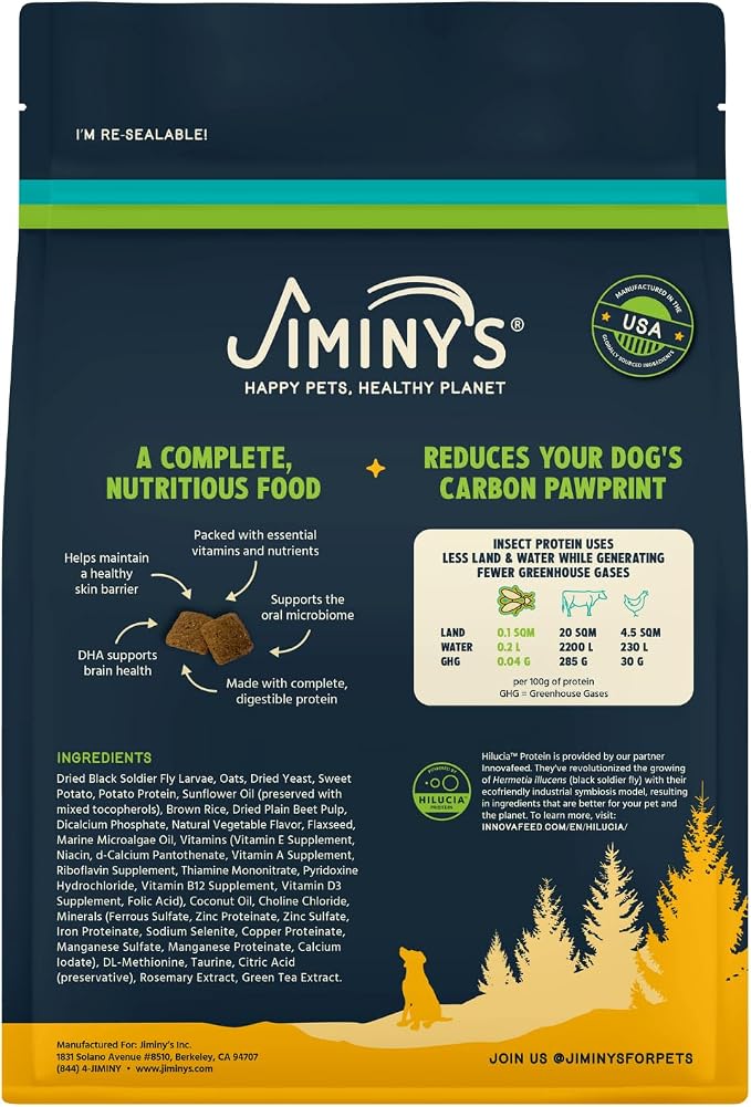 Jiminy's Good Grub Dry Dog Food, Hypoallergenic, Healthy Skin and Coat, Improved Oral Health, Made in USA, 24lb Bag (Pack of 1)