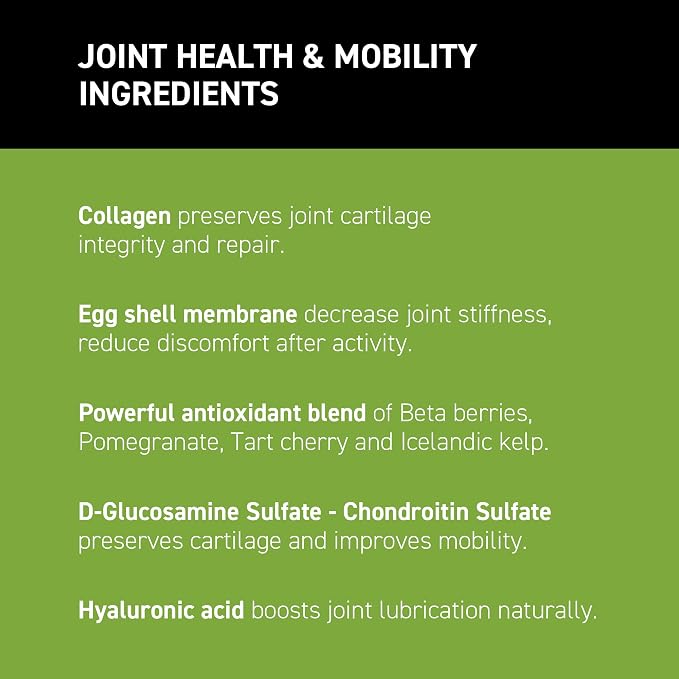 K9Power Joint Strong – Dog Joint Supplement for Mobility, Pain & Inflammation Relief – Glucosamine, Chondroitin, Collagen, Curcumin, Omega 3s, CMO, Green Tea – Ideal for Arthritis & Joint Protection