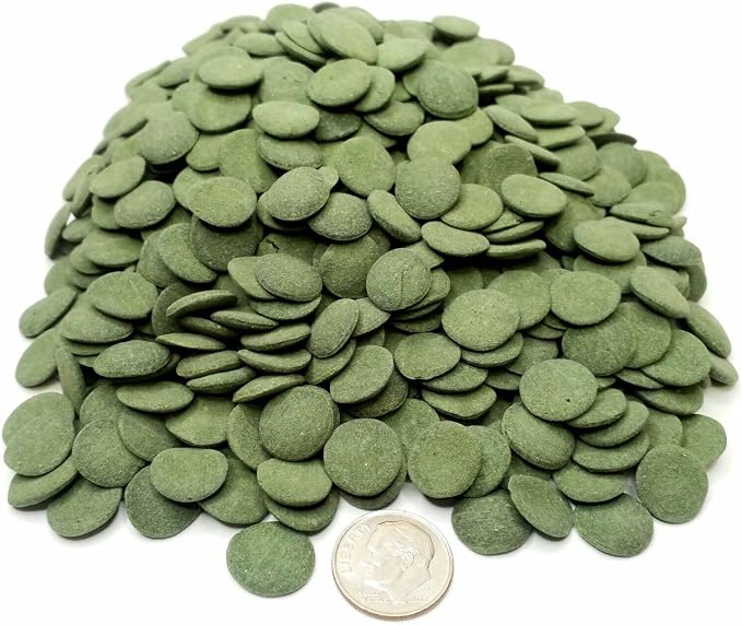 Spirulina, Algae & Veggie 12mm - 1/2" Small Sinking Wafers for Bottom Fish, Shrimp, Snails, Crabs, Crayfish, All Tropical Fish. AFI Wafers...5-lb Lg Jar