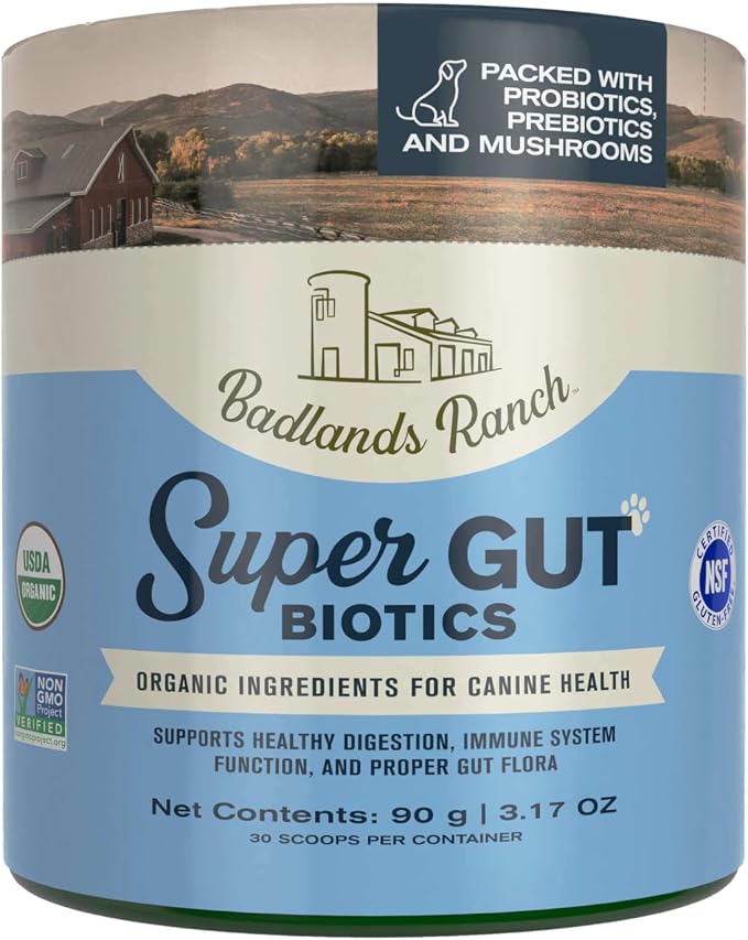 BADLANDS RANCH Superfood Complete Beef 24 oz., Super Gut Biotics, Freeze Dried raw Beef Liver Dog Treats 4 oz.