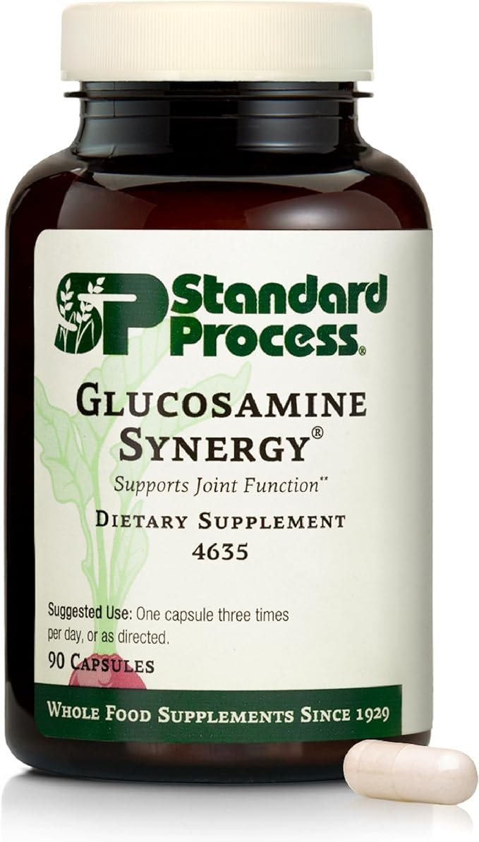 Standard Process Glucosamine Synergy - Joint Health Support Supplement - Connective Tissue with Boswellia Serrata - Whole Food-Based with Manganese - 90 Capsules