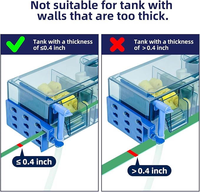 Multi-Stage Hang-On-Back Aquarium Filter for 20-50 Gallon Fish Tanks Waterfall Oxygenation & Ultra-Quiet HOB Filter System with Splash Guard & Dual Mounting(13 Inch)