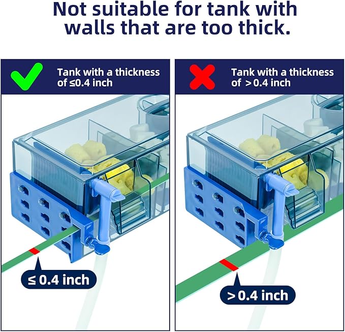 Multi-Stage Hang-On-Back Aquarium Filter for 20-50 Gallon Fish Tanks Waterfall Oxygenation & Ultra-Quiet HOB Filter System with Splash Guard & Dual Mounting