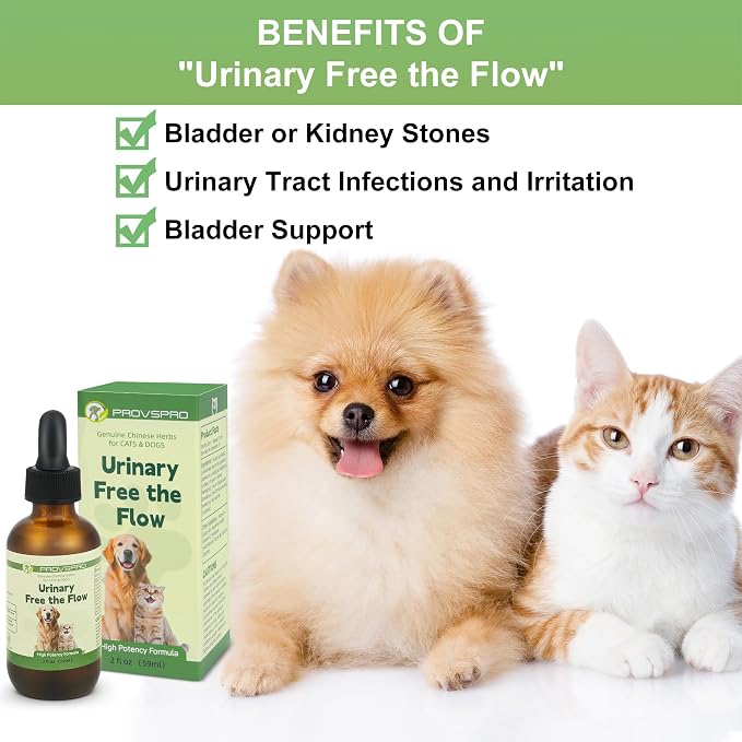 Dog & Cat Bladder Crystals Treatment or Stone, Bladder Kidney Stones Dissolver for Pet, Cat Dog Urinary Tract Supplements for Kidney and Bladder Stones, Urinary Free The Flow, 2 fl oz (59ml)