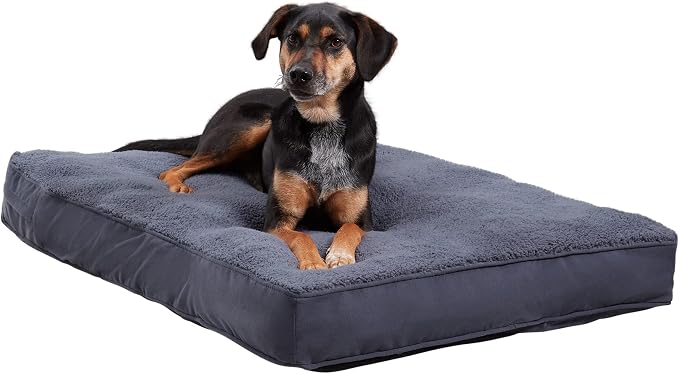 Happy Hounds Daisy Deluxe Supportive Sherpa Dog Bed, Medium (42 x 30 in.), Prussian Blue