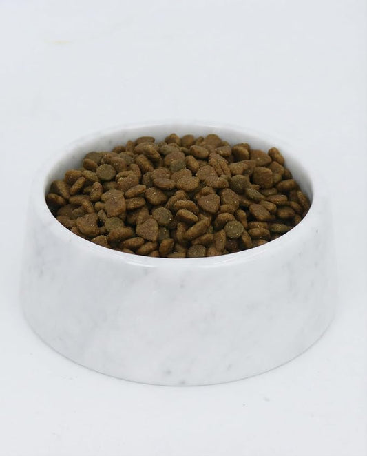 OOBOOB Natural Marble Dog Bowls, Non-Slip Heavy Weight Dog Food Bowl & Dog Water Bowl with Minimalist Design, Premium Marble Texture Pet Bowl for Small to Medium Dogs & Cats