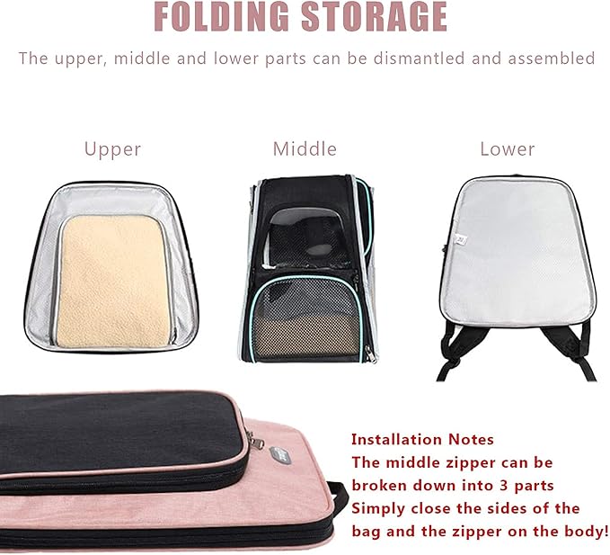 Pet Travel Carrier with Wheels,Puppy & Kitty Expandable Backpack Carrier for Dogs and Cats, Rolling Pet Carrier with Adjustable Handle, Mesh Windows, Storage Pockets