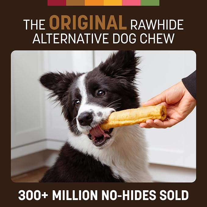 Earth Animal No Hide Chews - Long Lasting Rawhide Free Medium Dog Chews Rolls, Venison - 3 Count Value Pack