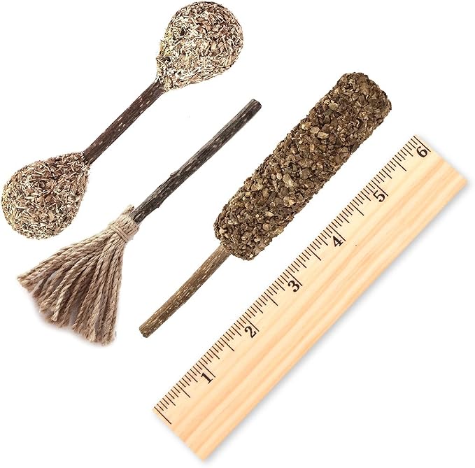 Best Pet Supplies Natural Silvervine Cat Chew Toy | Interactive Silver Vine Chewing Toys with Catnip Like Effect - Trio Lollipop, 2 Packs of 3, One Size