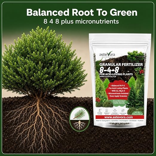 GARDENWISE Evergreen Fertilizer – All-Purpose Granular Plant Food for Outdoor Trees and Shrubs, Azaleas, Magnolias, Pines & Arborvitae – Slow-Release Formula (5 quarts)