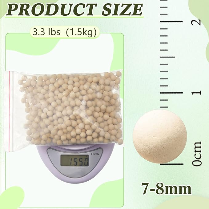 3.3 lbs 7-8mm Refill Condensate Neutralizer, Pickling Waste Liquid Neutralizer, Acidic Water Increases Alkalinity, Condensing Water Heater Neutralizer Filler, Condensate Neutralizes Balls (1 Bag)
