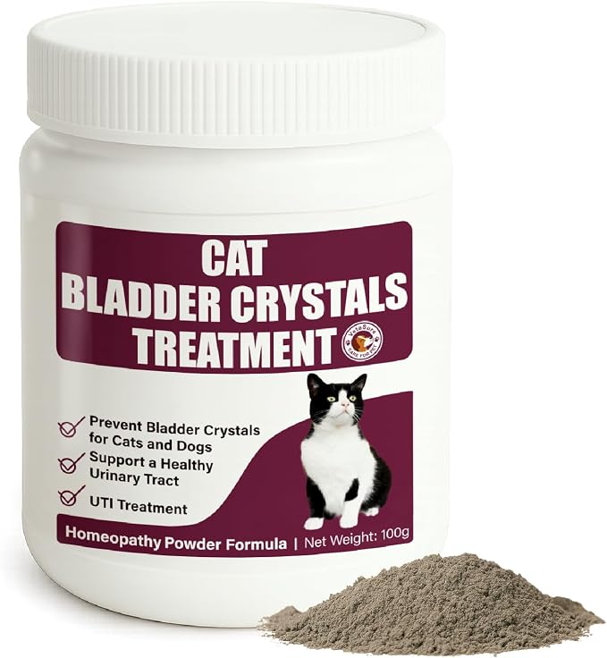 Cat Bladder Crystals Treatment, Urinary Tract Support Cat UTI Treatment, Natural Herbal Formula Supplement for Dogs, Homeopathy Powder Formula, 100g