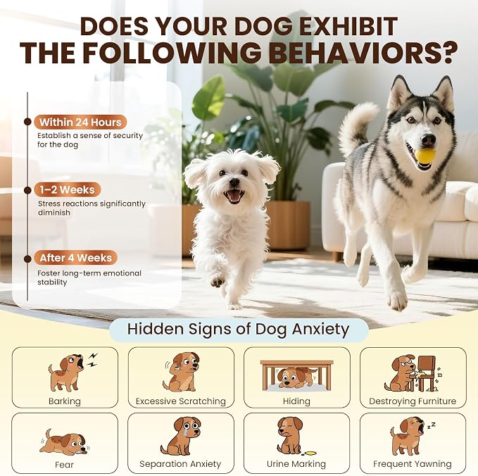 Dog Pheromones Calming Diffuser to Calm Dogs 11 IN 1 Kit (3 Diffusers+5 Refills+3 Collars) Pheromone Plug In for Stress Barking Pee Accidents Chewing Aggression Separation Anxiety Relief(Odorless)