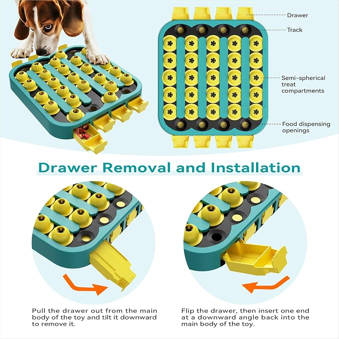 KADTC XL, 4 Levels in 1, Dog Puzzle Toy, Mental Stimulation & Enrichment | Adjustable challenge grows from beginner to expert, extends playtime, fights boredom, burns energy, and rewards every step.