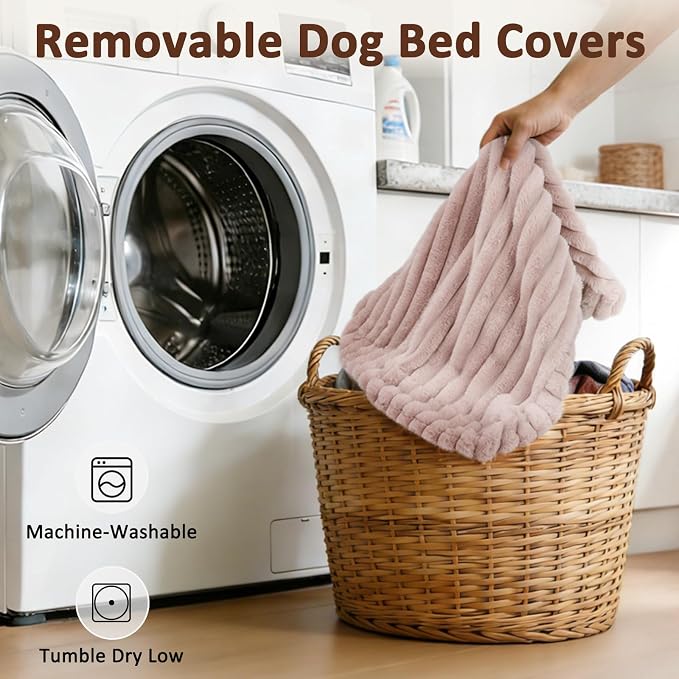 Dog Beds Large Sized Dog, Flat Pet Beds with Removable Washable Cover, Pet Mat Cute Pet Crate Bed Thick Shredded Chopped Crate Foam & Anti Slip Bottom for Indoor