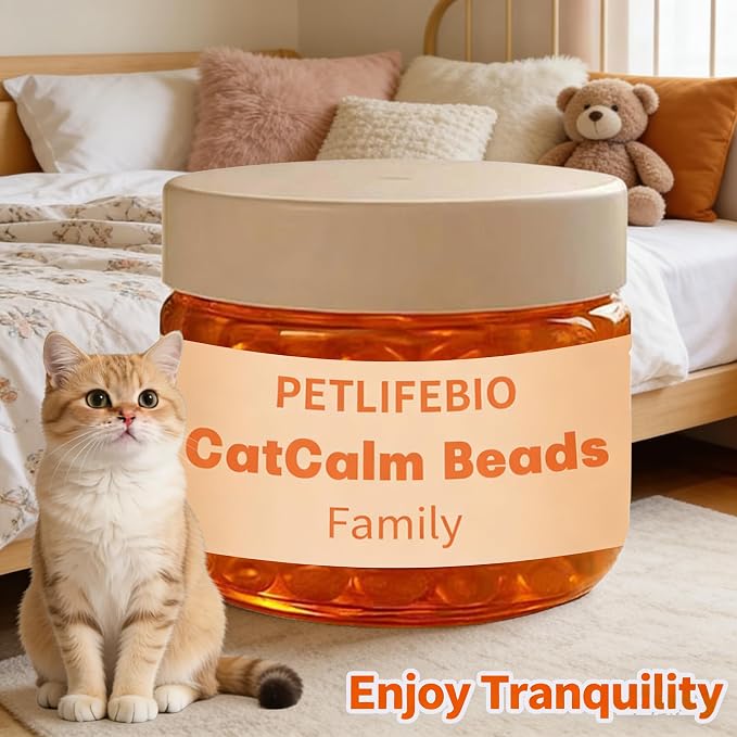 Diffuser to Calm Cats, Cat Calm Beads Family, Cat Calming Diffuser Gel Non Plug in, 1 Pack Cat Anxiety Relief, Lasting 2 Months, Downtime More Peaceful for Pets and Owners Alike. (1pc)