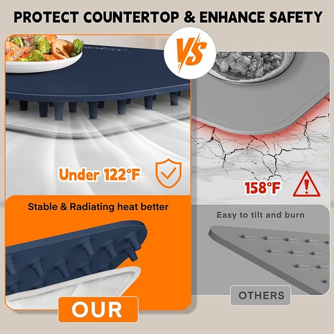 Homelove Warming Mat for Food - Electric Warming Tray with 6-Level Temperature and Hours Setting, Full Surface Graphene Heating, Waterproof Dishwasher-Friendly Food Warmer for Parties, Kitchen (Blue)