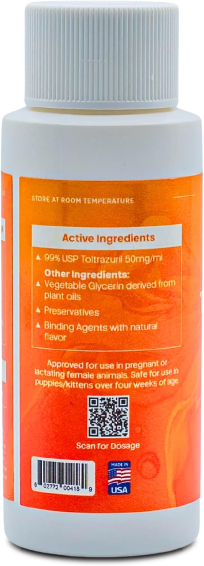 Toltrazuril 5.0% for Horses, Dogs, Cats, 60mL/2 Ounce, for Non-Food Chain Animals, Alfalfa