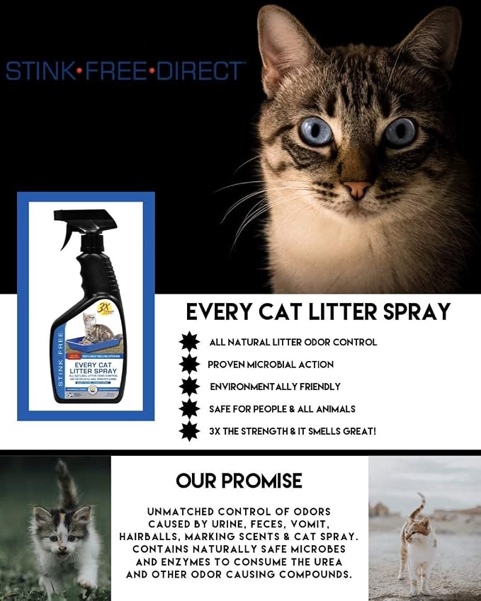 Every Cat Litter Spray Odor Eliminator (2 Pack) - Cut Litter Box Changes in Half! 24 oz.