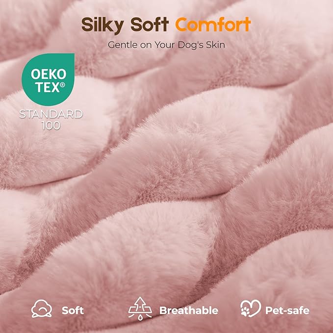 Orthopedic Dog Bed for Large Dog, Waterproof Pet Bed,Non-Slip Bottom and Egg-Crate Foam with Removable Washable Cover Crate Bed,Pink,36"x27"x3"