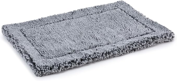 PELZIN Stoutwool Indestructible Dog Bed - Fluffy Chew Proof Dog Crate Pad - Tough Kennel Pad for Aggressive Chewers - Washable, Ideal for Jumbo Breeds & Fits 54-Inch Crate - 53"x35", Charcoal