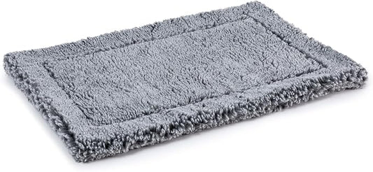 PELZIN Stoutwool Indestructible Dog Bed - Fluffy Chew Proof Dog Crate Pad - Tough Kennel Pad for Aggressive Chewers - Washable, Ideal for Jumbo Breeds & Fits 54-Inch Crate - 53"x35", Charcoal