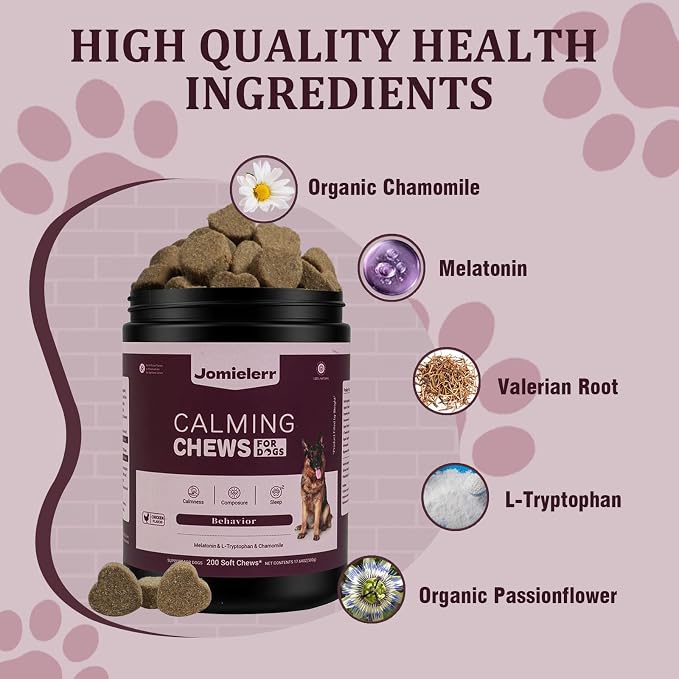 Calming Chews for Dogs 200 ct, Dog Calming Treats and Bites with Melatonin Anxiety Relief Treats for Dogs- Supports Relaxation for Travel, Separation, Barking, Fireworks, Chicken Flavor