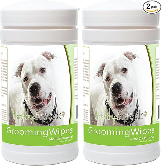 Healthy Breeds Pit Bull Grooming Wipes 70 Count (Pack of 2)