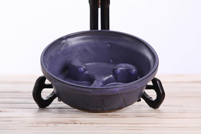 Willow Ceramics Dog Bowl – Handmade Ceramic Slow Feeder, 20.2oz Anti‑Gulp Bowl for Medium Dogs, Dishwasher Safe, Made in USA (Purple, 7inch)