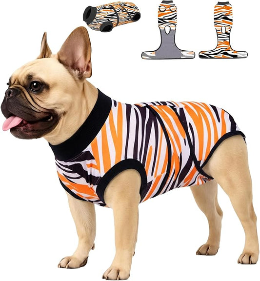 PetWarm Dog Surgery Recovery Suit, Dog Spay Recovery Suit Female and Male, Onesie for Dogs, Spay Neuter Bodysuit for Abdominal Affected Areas Sensitive Skin Areas, Leopard Pattern, Black, XS