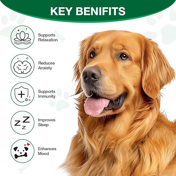 Calming Chews for Dogs - Dog Calming Treats Helps with Dog Anxiеty Rеlief, Separation, Strеss, Barking, Fireworks, Travel, Composure - Natural Dog Supplements 180 Soft Chews