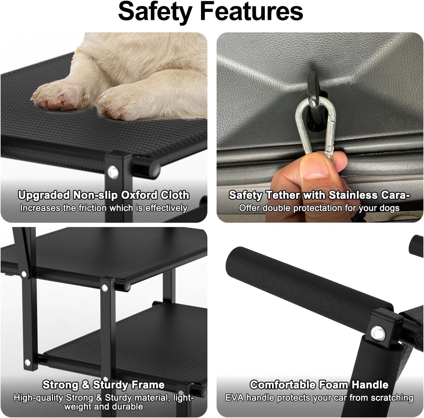 Extra Wide 5 Steps Dog Stairs for Large Dogs, Foldable Dog Ramp for Car with Non-Slip Surface, Lightweight Dog Stairs for Cars, Dog Steps for Cars, SUV, High Beds, Truck, Supports up to 250 lbs