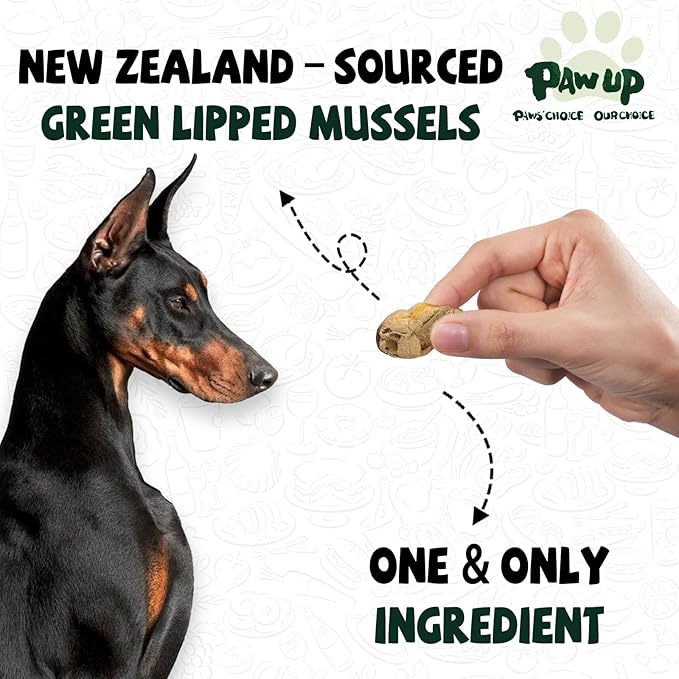 PAWUP Freeze Dried Green Lipped Mussels &Minnows Dog Treats – Raw Single Ingredient Snacks for Joint & Hip Health, Rich in Omega-3, Grain Free