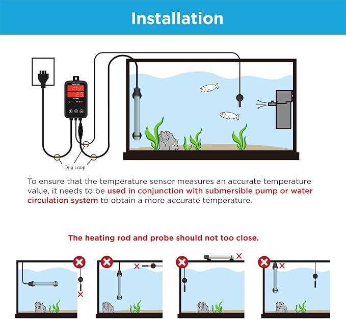 Titanium Aquarium Heater 800W, Submersible Fish Tank Heater with Digital Display Temperature Controller, 0℃-40℃ Adjustable, Fast Heating for 100 ~ 150 Gal Saltwater Freshwater Fish Tank, MX-9015(800W)